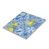 Blue Tile French Country Lemon Pattern Home Decor タイル (側面)