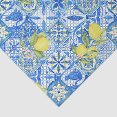 Blue Tile French Country Lemon Pattern Home Decor 薄葉紙 (詳細)