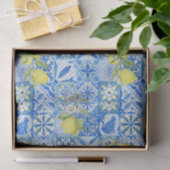 Blue Tile French Country Lemon Pattern Home Decor 薄葉紙 (ギフト)