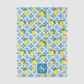 Blue Tile French Country Lemon Pattern Monogram  薄葉紙 (正面)