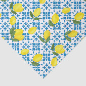 Blue Tile French Country Lemon Pattern Monogram  薄葉紙 (詳細)