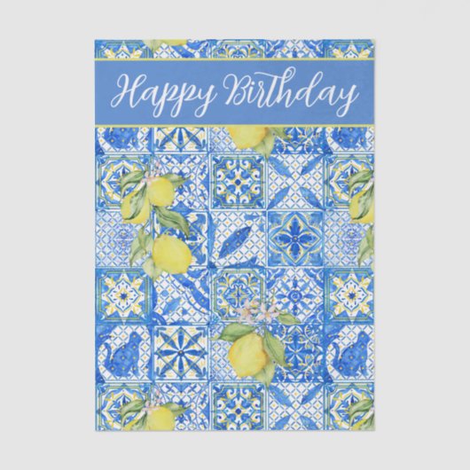 Blue Tile French Country Lemon Pattern Name 薄葉紙 (正面)
