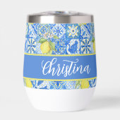 Blue Tile French Country Lemon Pattern Provencal (正面)