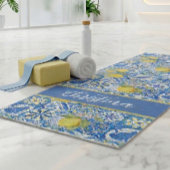 Blue Tile French Country Lemon Pattern Provencal ヨガマット