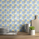Blue Tile French Country Lemon Pattern Tile タイル