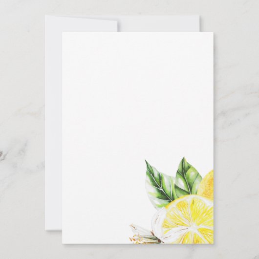 Blue Tile Lemon Italian Bridal Shower 招待状 (裏面)