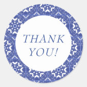 Blue Tile Thank You Sticker ラウンドシール (正面)