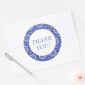 Blue Tile Thank You Sticker ラウンドシール (封筒)