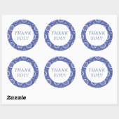 Blue Tile Thank You Sticker ラウンドシール (シート)