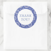 Blue Tile Thank You Sticker ラウンドシール (バッグ)