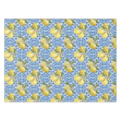 Blue Tiles Mediterranean Lemon Pattern テーブルクロス (正面(横))