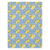 Blue Tiles Mediterranean Lemon Pattern テーブルクロス (正面)