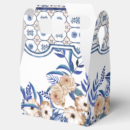 Blue Tiles Mediterranean Lemon Pattern フェイバーボックス (オープン)