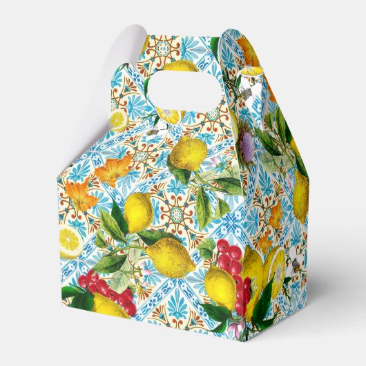 Blue Tiles Mediterranean Lemon Pattern フェイバーボックス (裏面サイド)