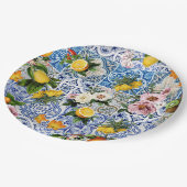 Blue Tiles Mediterranean Pattern ペーパープレート (アングル)