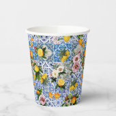 Blue Tiles Mediterranean Pattern 紙コップ (左)