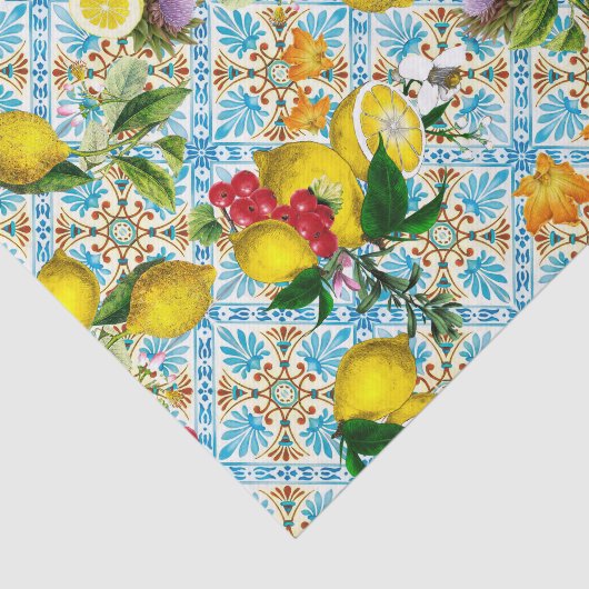 Blue Tiles Mediterranean Pattern 薄葉紙 (詳細)