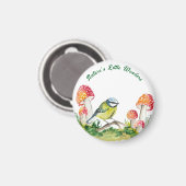 Blue Tit and Fly Agaric in a Forest Clearing マグネット (正面/裏面)