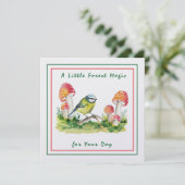 Blue Tit and Fly Agaric Watercolor シーズンカード (スタンド正面)