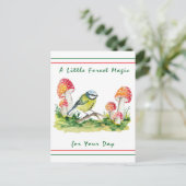 Blue Tit and Fly Agaric Watercolor シーズンポストカード (スタンド正面)