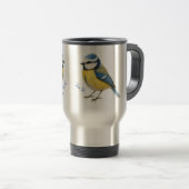 Blue Tit Bird Mug Nature Lover Gift トラベルマグ (正面右)