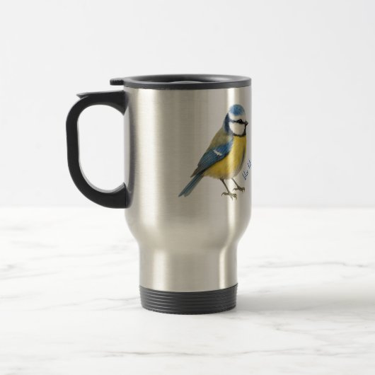 Blue Tit Bird Mug Nature Lover Gift トラベルマグ (左)