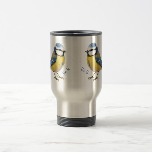 Blue Tit Bird Mug Nature Lover Gift トラベルマグ (中央)
