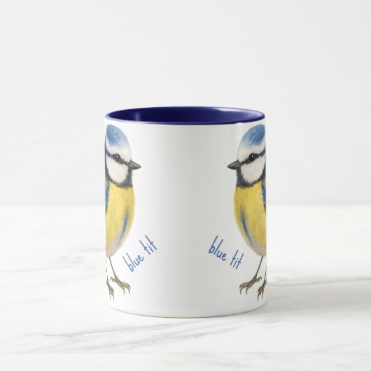 Blue Tit Bird Mug Nature Lover Gift マグカップ (中央)