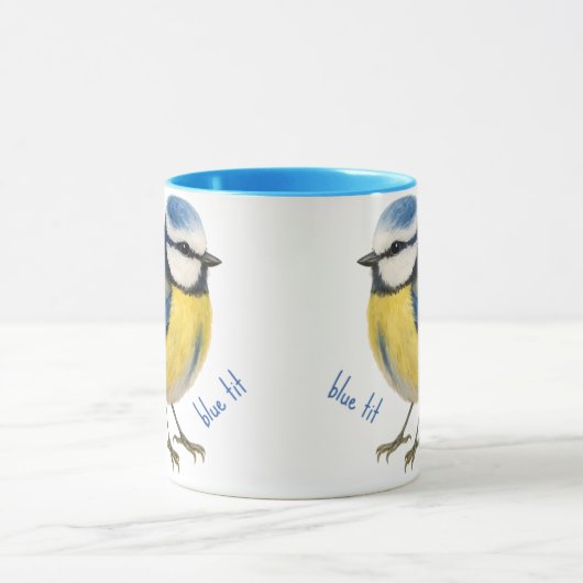 Blue Tit Bird Mug Nature Lover Gift マグカップ (中央)