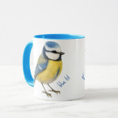 Blue Tit Bird Mug Nature Lover Gift マグカップ (正面左)