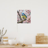  Blue Tit Bird on Cherry Blossom Tree Spring ポスター (キッチン)