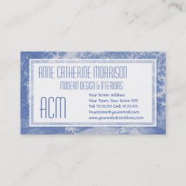 Blue Toil de Jouy Frenchの国のぼろぼろの優雅 名刺