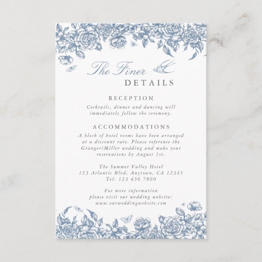 Blue Toileの詳細結婚エンクロージャカードフローラ エンクロージャーカード (正面)