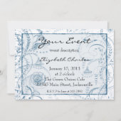 Blue Toileフランスののカスタム招待状バージョン2 招待状 (正面)