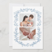 Blue Toile Birth Announcement 招待状 (裏面)