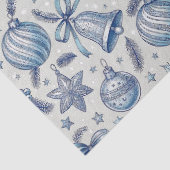 Blue Toile Christmas Ornaments Seamless 薄葉紙 (詳細)
