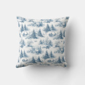 Blue Toile Christmas Pattern  クッション (裏面)