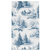 Blue Toile Christmas Pattern スモールペーパーバッグ (裏面)