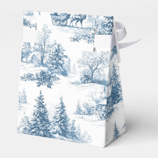 Blue Toile Christmas Pattern  フェイバーボックス (裏面サイド)