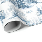 Blue Toile Christmas Pattern ラッピングペーパー (ロールコーナー)