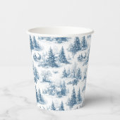 Blue Toile Christmas Pattern  紙コップ (裏面)