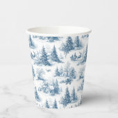 Blue Toile Christmas Pattern  紙コップ (左)