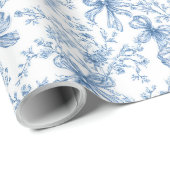 Blue Toile Coquette Pattern  ラッピングペーパー (ロールコーナー)