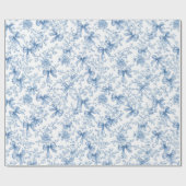 Blue Toile Coquette Pattern  ラッピングペーパー (フラット)