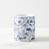 Blue Toile Countryside Scene (4) コーヒーマグカップ (中央)