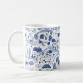 Blue Toile Countryside Scene (4) コーヒーマグカップ (左)