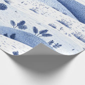 Blue Toile Countryside Scene (6) ラッピングペーパー (角)