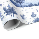 Blue Toile Countryside Scene (6) ラッピングペーパー (ロールコーナー)