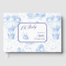 Blue Toile de Jouy Baby Shower Guest Book ゲストブック