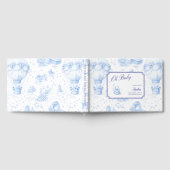 Blue Toile de Jouy Baby Shower Guest Book ゲストブック (全面)